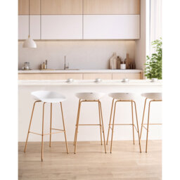Set of 4 Bar Chairs VENLO White