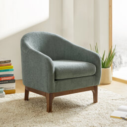 Joseph Modern Boucle Armchair Chair with Barrel Back