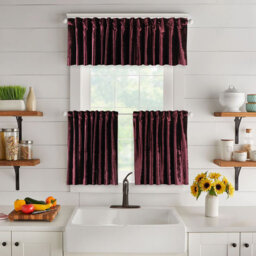 Solid Colour Kitchen Curtain