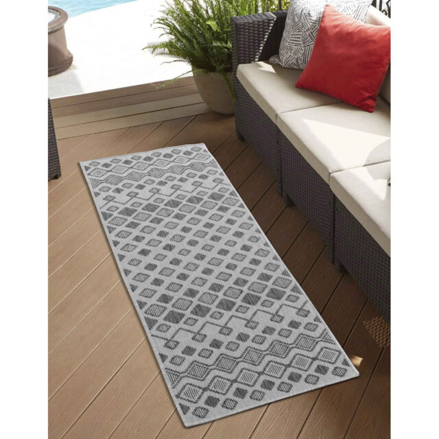 Sky Kilim Braided Rhombus Design Outdoor Rugs