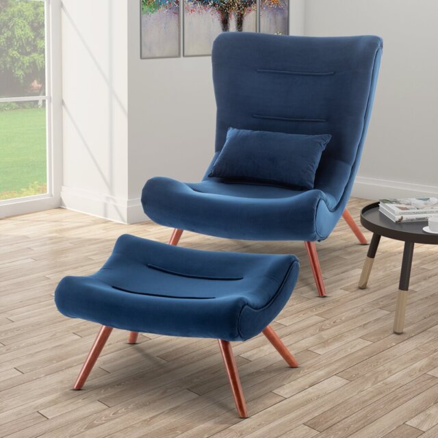 Bertita Upholstered Armless With Footstool