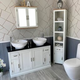 Busse 1230mm Double Bathroom Vanity with Vessel Stone Basin
