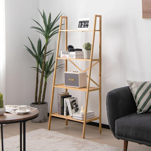 Annalotta 148cm H x 60cm W Metal Ladder Bookcase