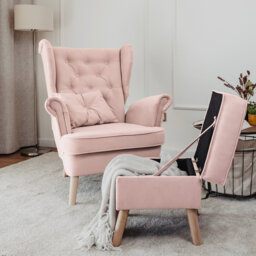CLASSIC wingback armchair with footstool