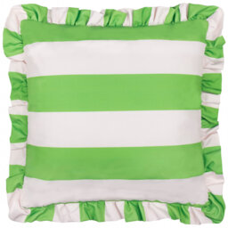 Palm Royale Stripe Ruffle Indoor / Outdoor Striped Square Cushion