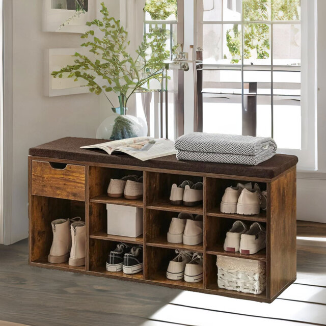 10 Pair Shoe Storage Bench