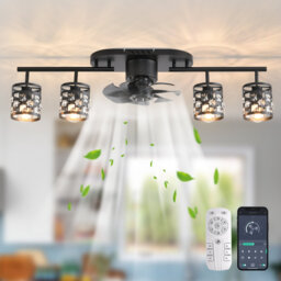 100cm 7 - Blade Crystal Linear Ceiling Fan with Light Kit and Remote/APP