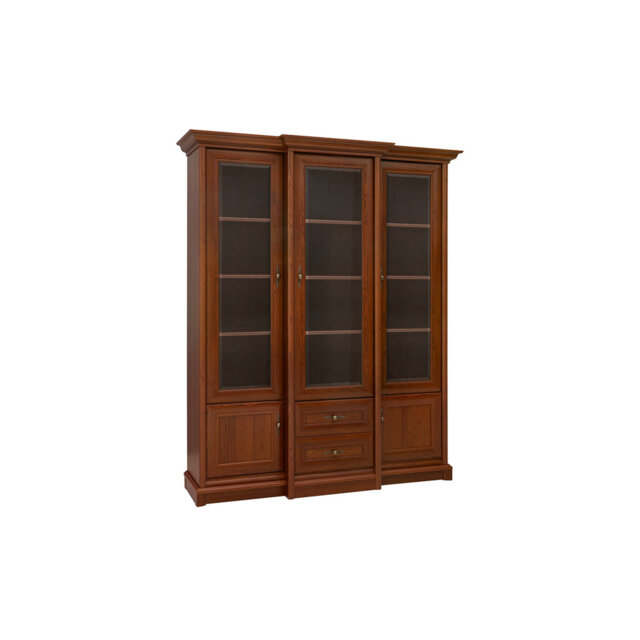 Kent 168cm Tall Display Cabinet – 5-Door Glass Showcase with 2 Drawers