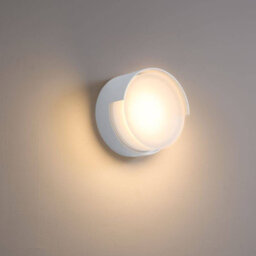 UltraBeam 6 Watt Round White Outdoor LED Wall Light With Eyelid Diameter 150mm
