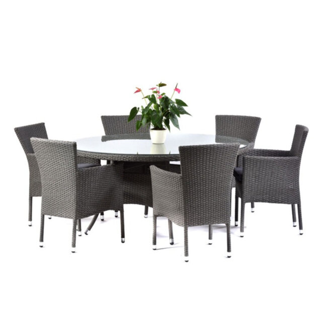 Elec Square 7 - Piece 6 - Person 150Cm L Outdoor Dining Set
