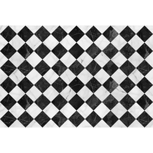 Rikst Geometric Vinyl Machine Printed Indoor / Outdoor Area Rug