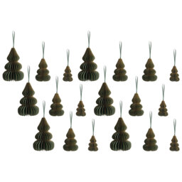 15cm Handmade Solid Colour Paper Trees & Wreaths Hanging Figurine Ornament
