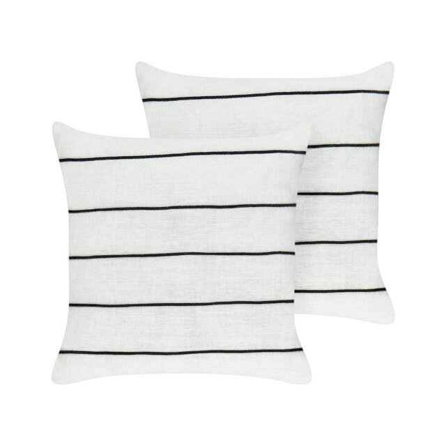 Berklie Striped White Square Throw Cushion