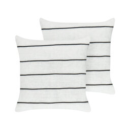 Berklie Striped White Square Throw Cushion