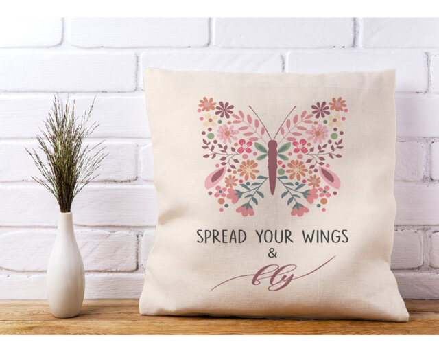 Caffrey Spread Your Wings Floral Scatter Cushion with Filling