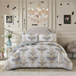 Printed Bedspread Set with Vintage Floral Patchwork Design, Soft Microfiber Coverlet Set with Matching Pillow Shams for All Seasons