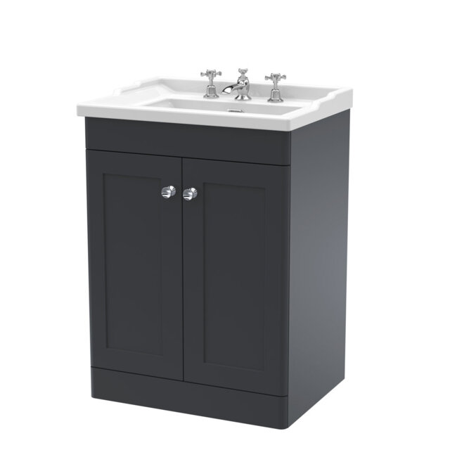 Classique 620mm Free-standing Double Bathroom Vanity with Vitreous China Vanity Top