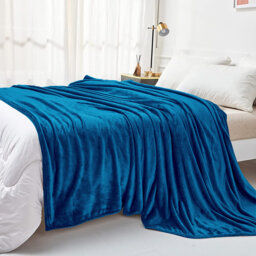 Reversible Faux Fur Mink Fleece Blanket Throw - Ultra Soft Plush Luxury Sofa & Bed Throw, Warm Light