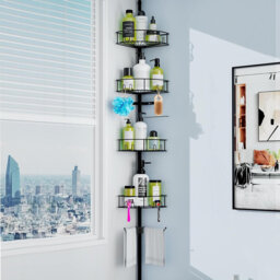 Metal Tension Bathroom Shelves
