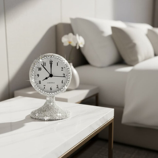 Analogue Crystal Electric Alarm Tabletop Clock