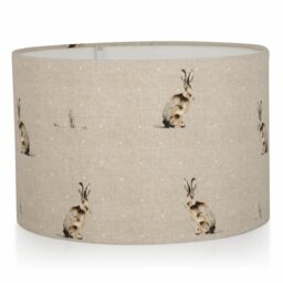 Cotton Drum Lamp Shade ( Screw On ) in Grey