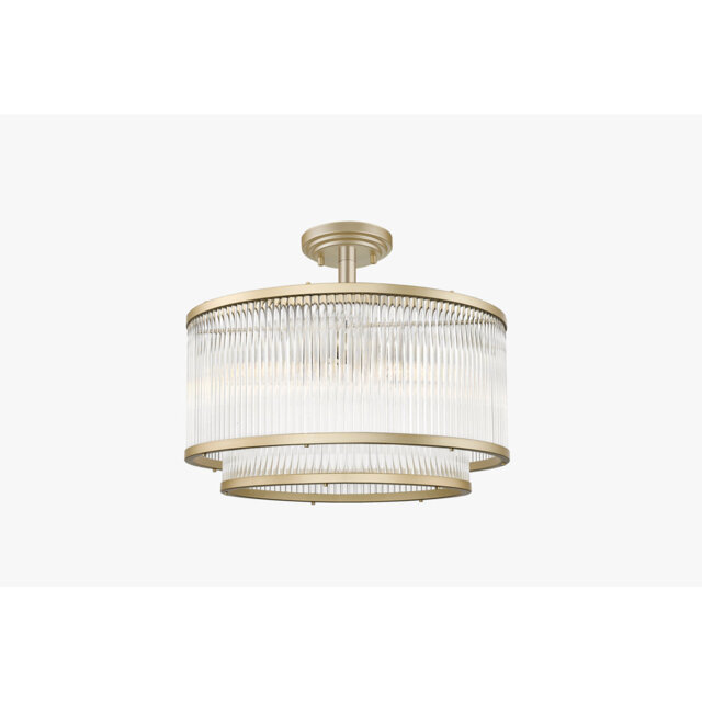 5 - Light 41.5Cm Geometric Semi Flush