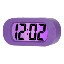 Green Battery-Powered Travel Alarm Clock with Ascending Sound & Nightlight