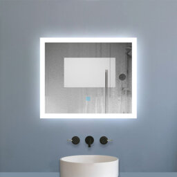 Illuminated Led Bathroom Mirror With Demister - Single Touch Sensor Switch