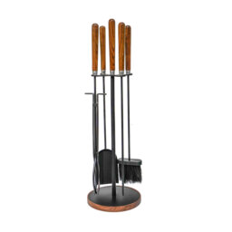 Wooden Handle Round Companion Set H73cm W24cm