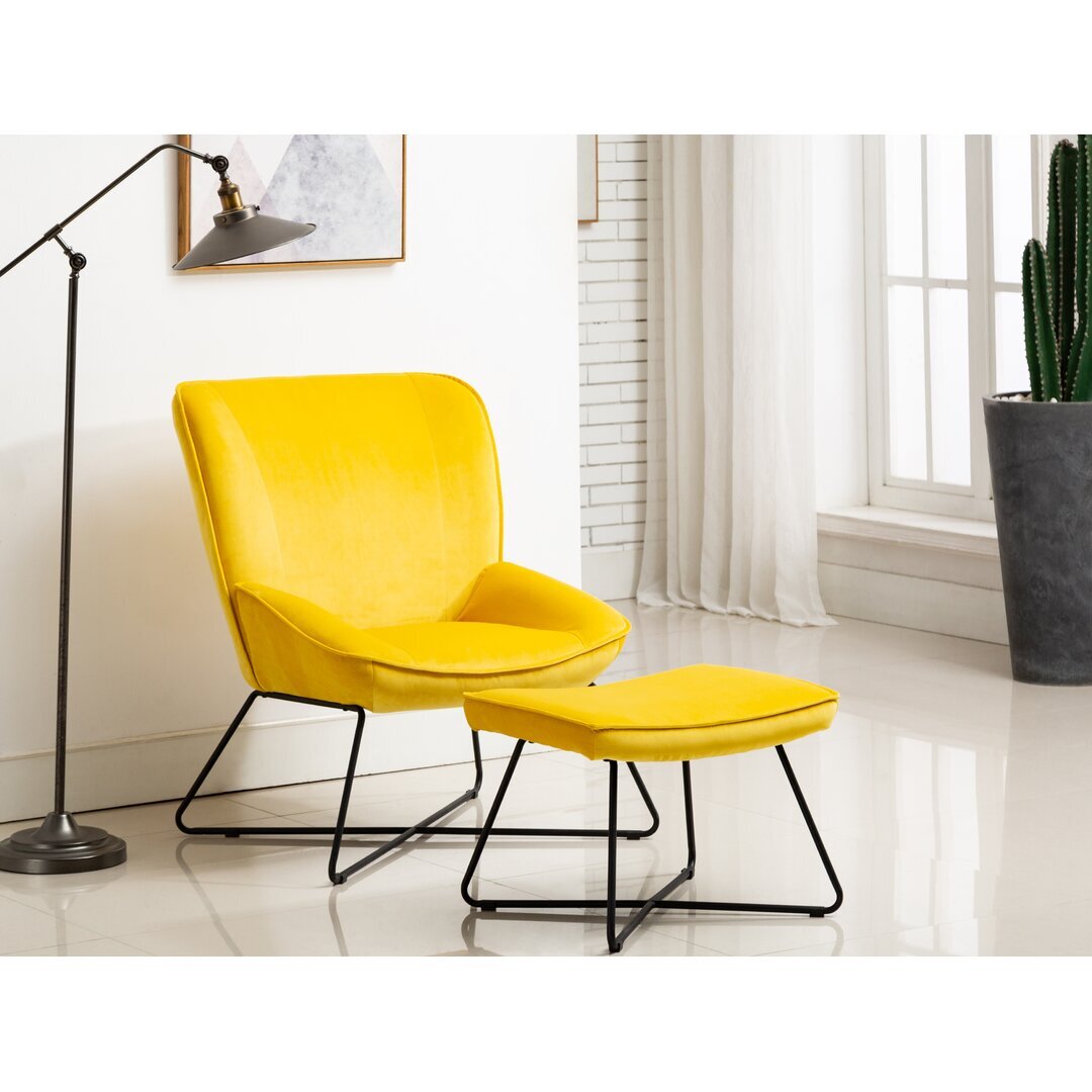 Carmean Upholstered Accent Chair with Ottoman by Wayfair