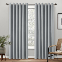 Linen Blackout Eyelet Curtains Set - Thermal Insulated, Noise Reducing, Ready Made Curtains