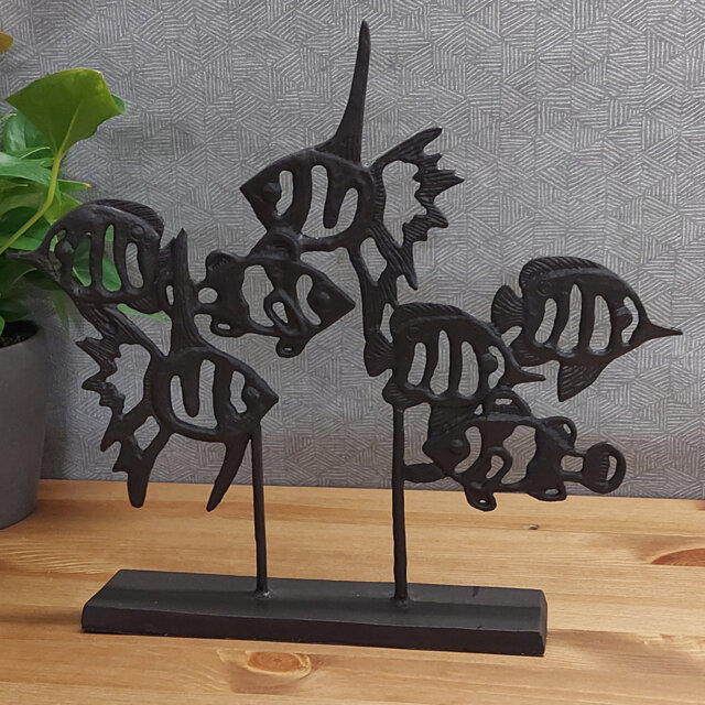 ANGEL FISH SHOAL Iron Ornament 33cm