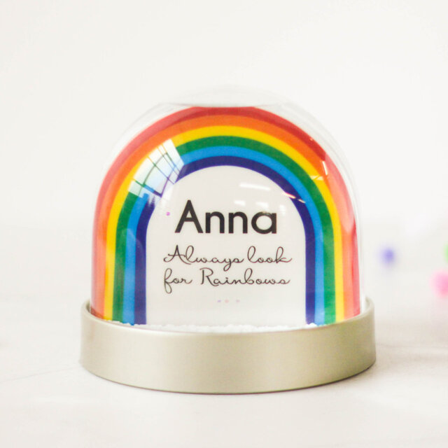 Joshue Personalised Rainbow Snow Globe
