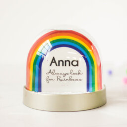Joshue Personalised Rainbow Snow Globe