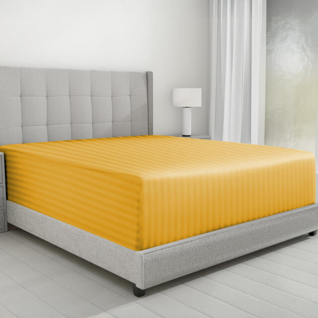 Microfiber Striped Fitted Sheet