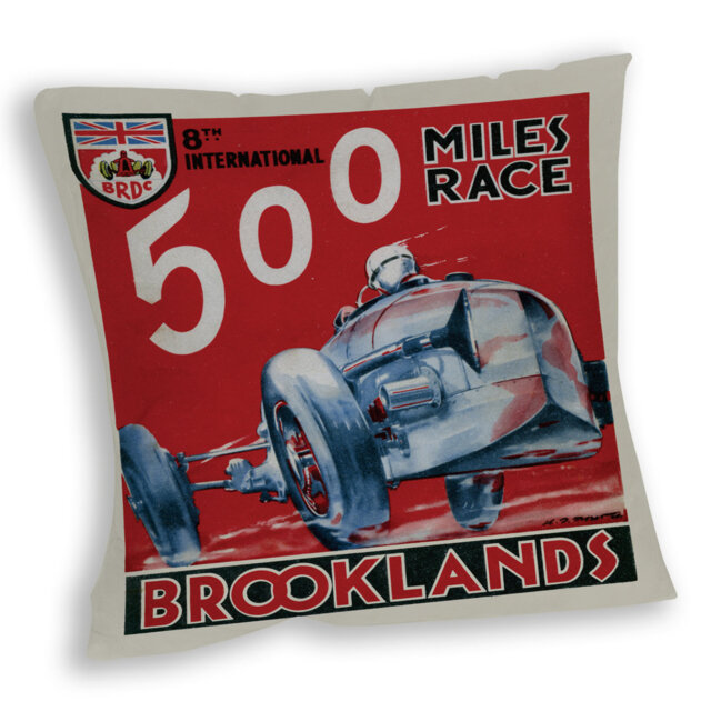 Borden Retro Motor Racing Square Throw Cushion