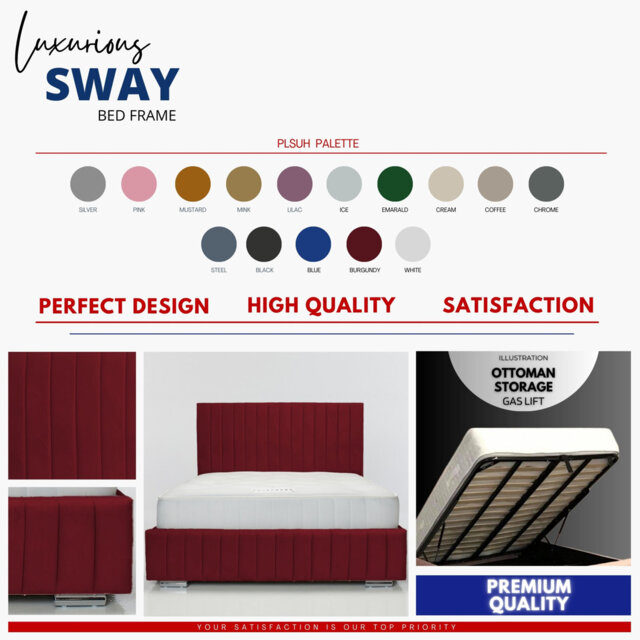 Aylei Wingback Ottoman Storage Bed - Plush Velvet Gas Lift Bed Frame with Headboard