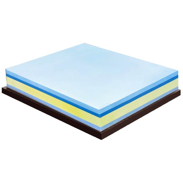 Arnegard Memory Foam Mattress - 4 Layers - Removable Cover - 25 cm High - 5 cm Memory Foam - Reversible