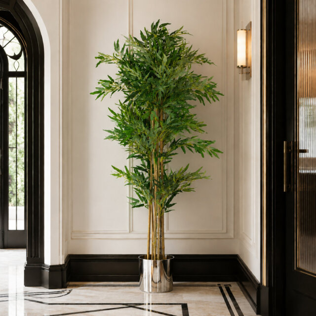 Faux Tree in Metal Planter
