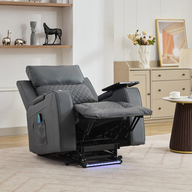 Byron 86cm Wide Faux Leather Lift Assist Standard Recliner with Massager