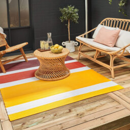 Rainbow Collection Outdoor Rug Modern Design in Yellow