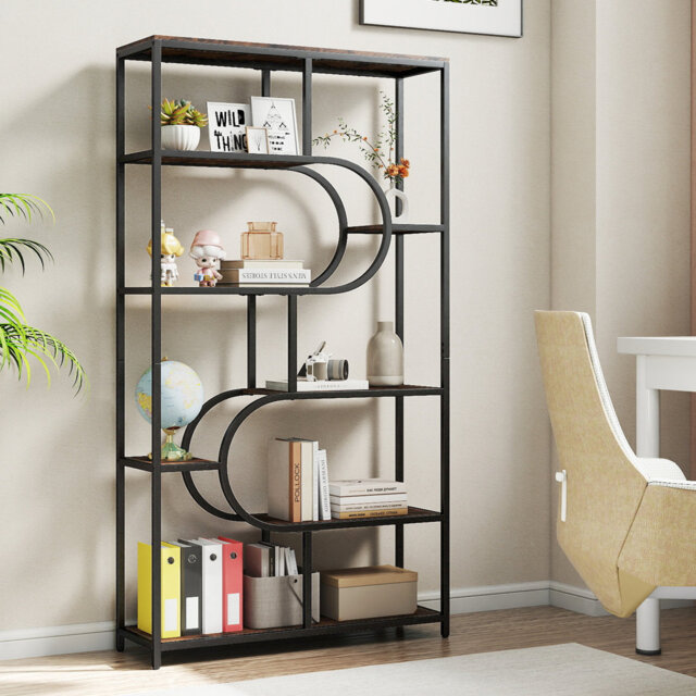 176cm H x 95cm W Metal Etagere Bookcase