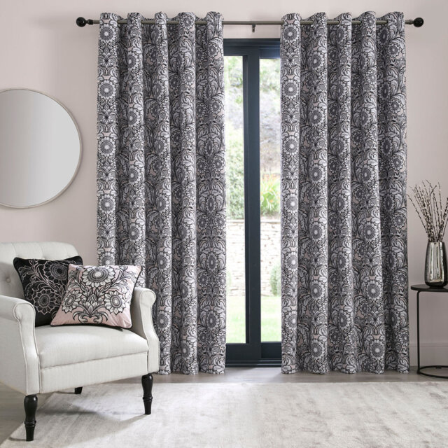 Romilly 100% Polyester Pair of Eyelet Curtains