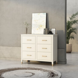 Dorel Westerleigh 6 Drawer Dresser White by B&Q | uFurnish.com