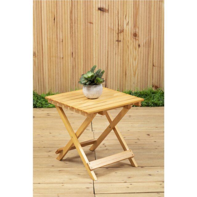 Christianson Square Poplar Solid Wood Outdoor Side Table and Bistro Table - 46 cm W 46 cm D
