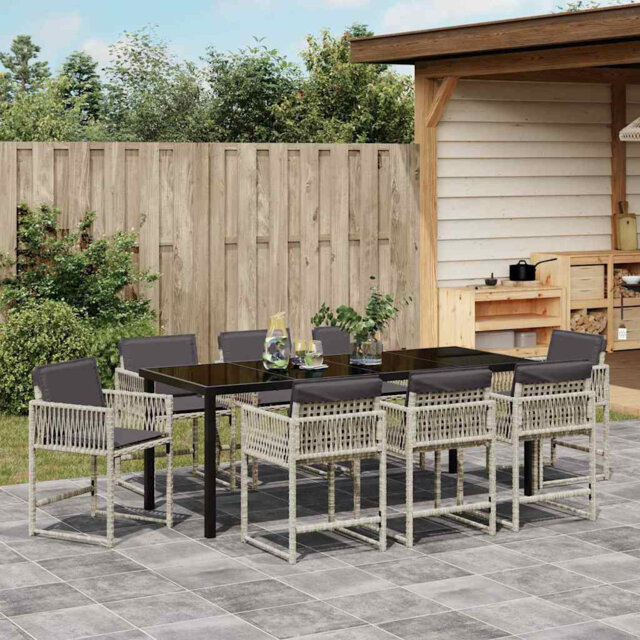 Garden Dining Set Poly Rattan Outdoor Patio Furniture Terrace Modern