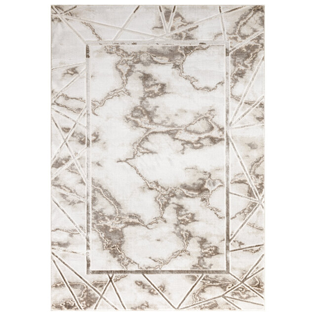 Keins Beige Modern Abstract Geometric Area Rug â Soft Washable Polypropylene Carpet for Living Room, Bedroom & Hallway â Stain Resistant & Durable