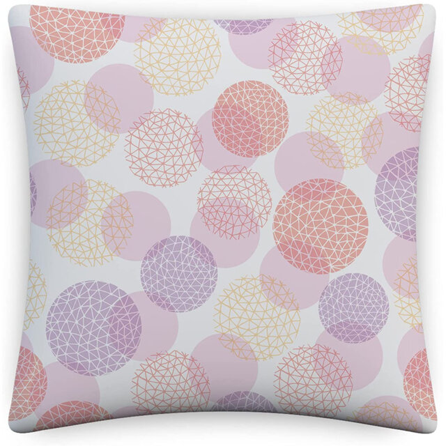 Indoor / Outdoor Abstract Pink Square Cushion Cover