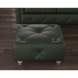 Melrose 65Cm Wide Genuine Leather Tufted Square Ottoman