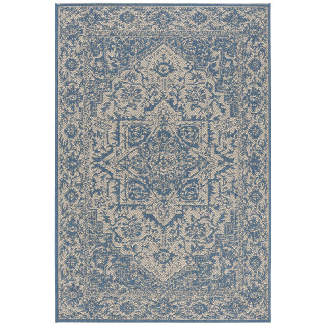 Kirkendall Looped/Hooked Blue Indoor/Outdoor Rug